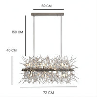 Lustre Salon Branche Cristal Argent