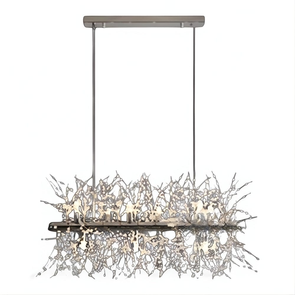 Lustre Salon Branche Cristal Argent
