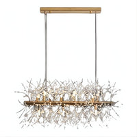 Lustre Salon Branche Cristal Doree Dorée