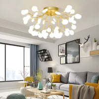 Lustre Salon Branche Doree Dorée