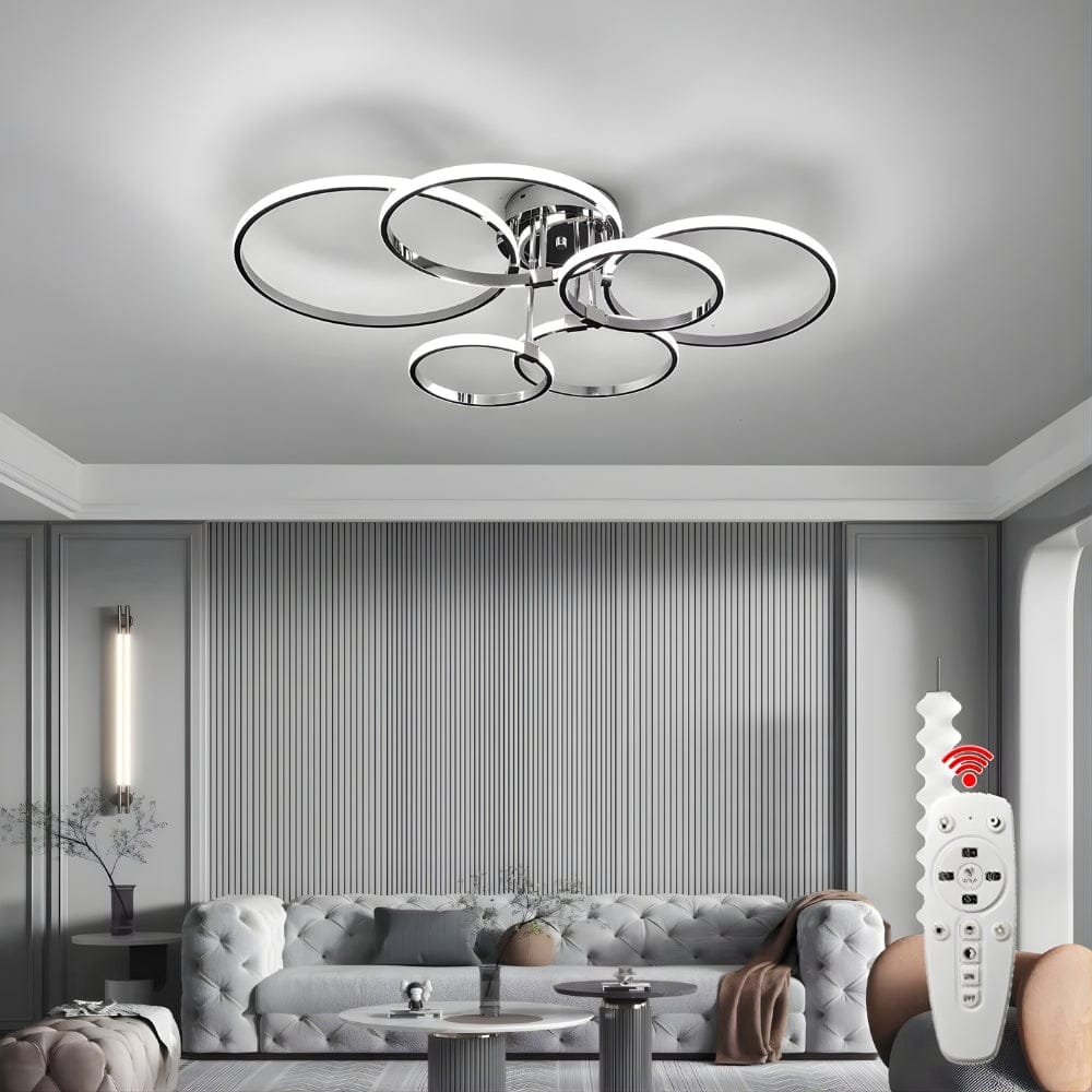 Lustre Salon Cercle Argent Argent