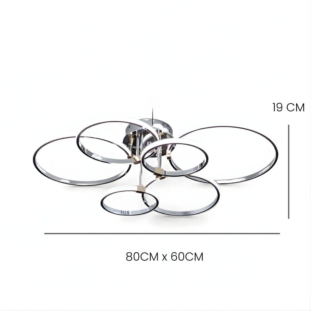 Lustre Salon Cercle Argent Argent