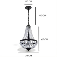 Lustre Salon Chandelier Crystal Noir