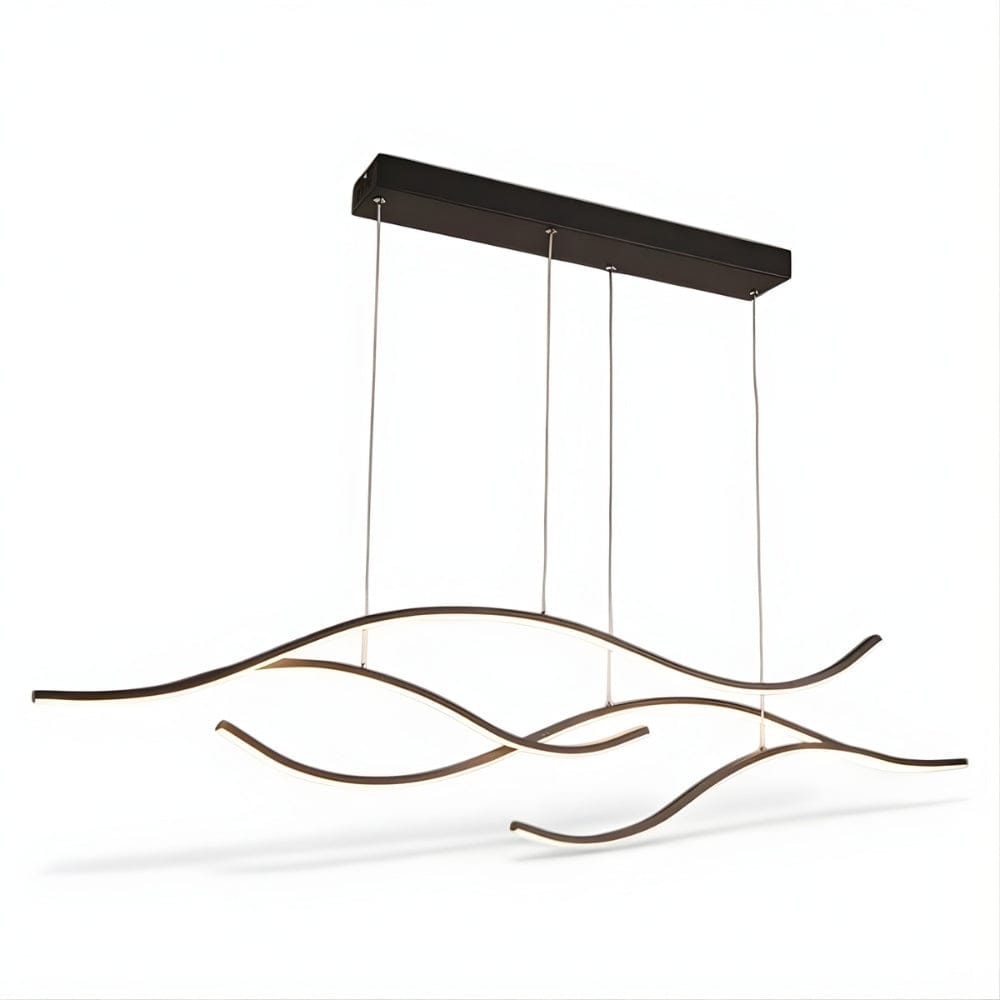 Lustre Salon Double Ruban Noir Noir