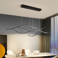 Lustre Salon Double Ruban Noir Noir