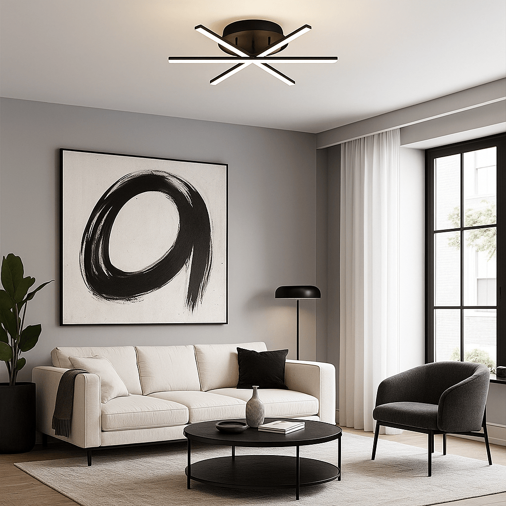 Lustre Salon Etoile Noir Noir