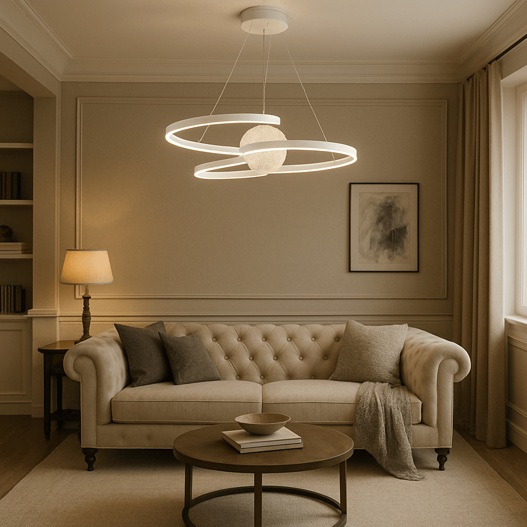 Lustre Salon Lune Blanche Blanc