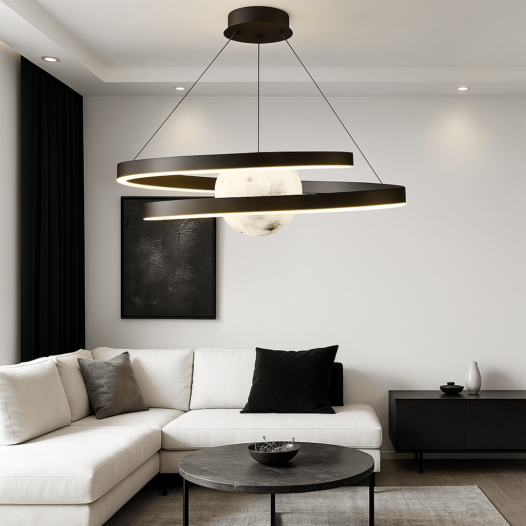 Lustre Salon Lune Noir Noir