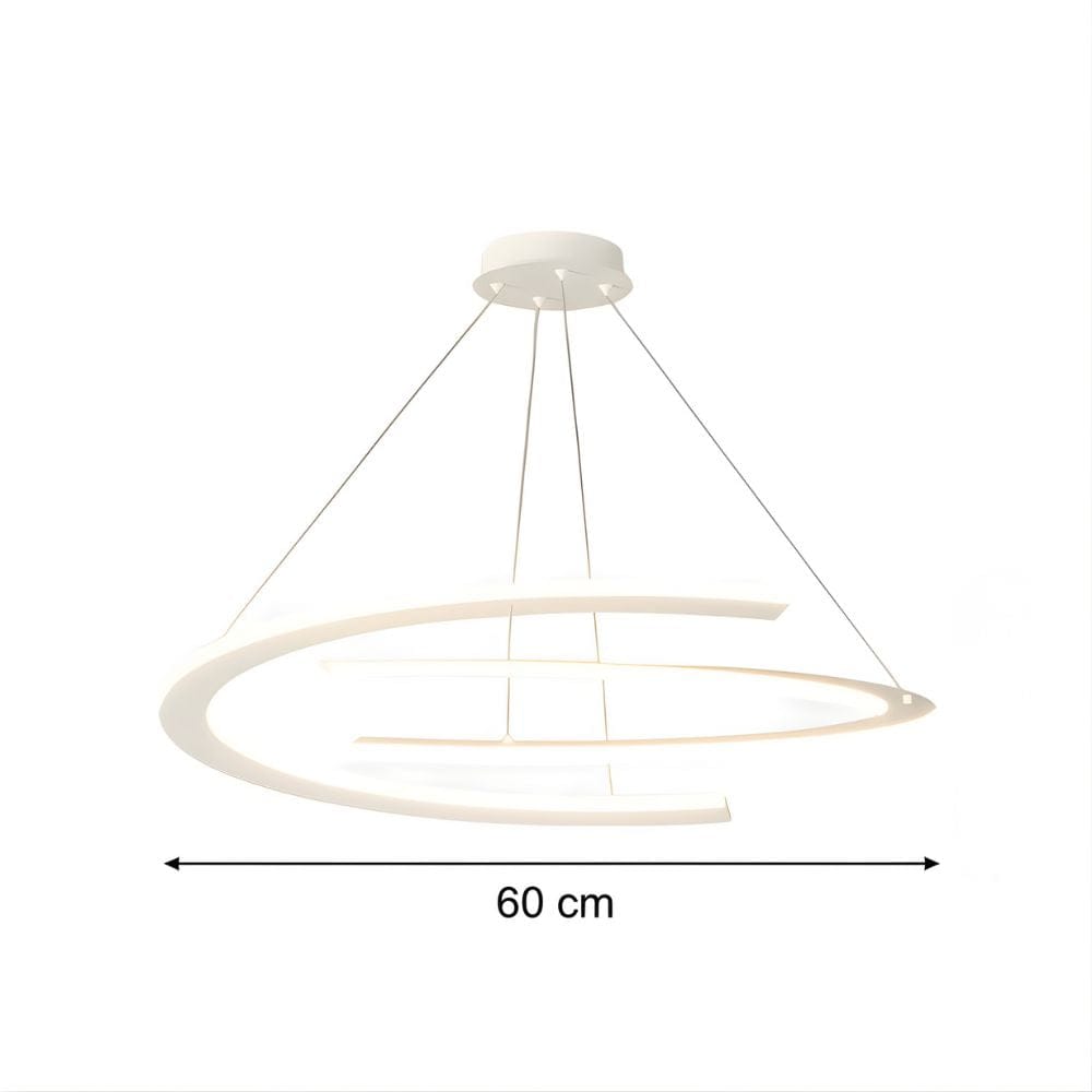 Lustre Salon Moderne Anneaux Lumineux Blanc Blanc