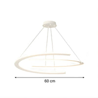 Lustre Salon Moderne Anneaux Lumineux Blanc Blanc