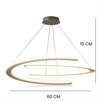 Lustre Salon Moderne Anneaux Lumineux Noir Noir