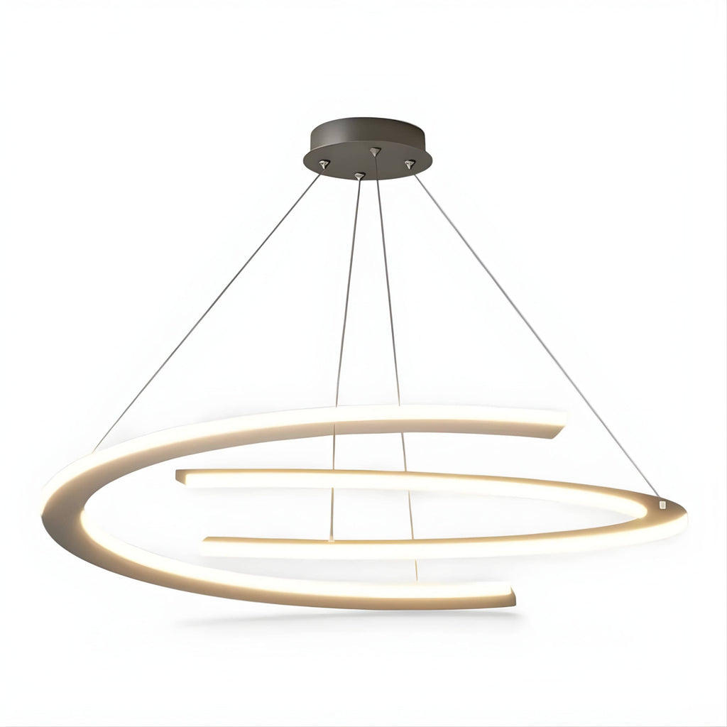 Lustre Salon Moderne Anneaux Lumineux Noir Noir