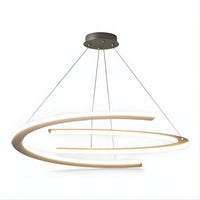Lustre Salon Moderne Anneaux Lumineux Noir Noir