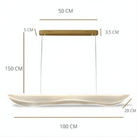 Lustre Salon Moderne Flottant Beige