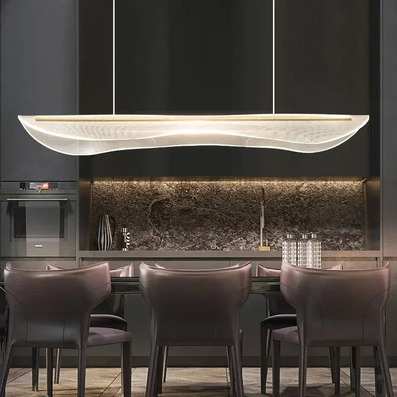 Lustre Salon Moderne Flottant Beige