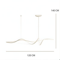 Lustre Salon Moderne Onde Blanc Blanc