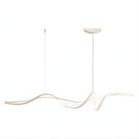 Lustre Salon Moderne Onde Blanc Blanc