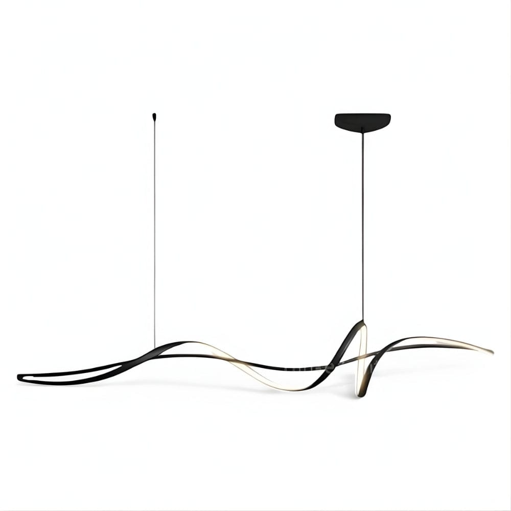 Lustre Salon Moderne Onde Noir Noir