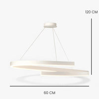 Lustre Salon Spirale Blanc Blanc