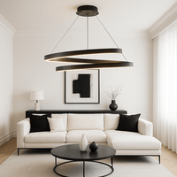 Lustre Salon Spirale Noir Noir
