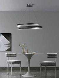 Lustre Salon Spirale Noir Noir