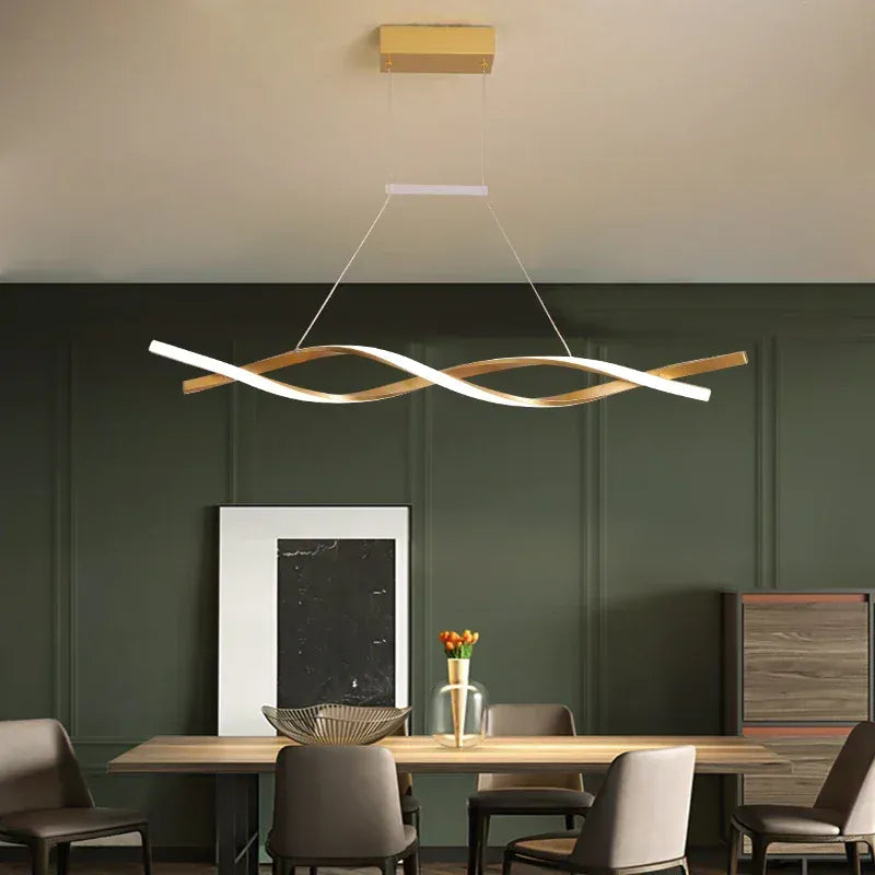 Lustre Salon Torsadee Doree Dorée