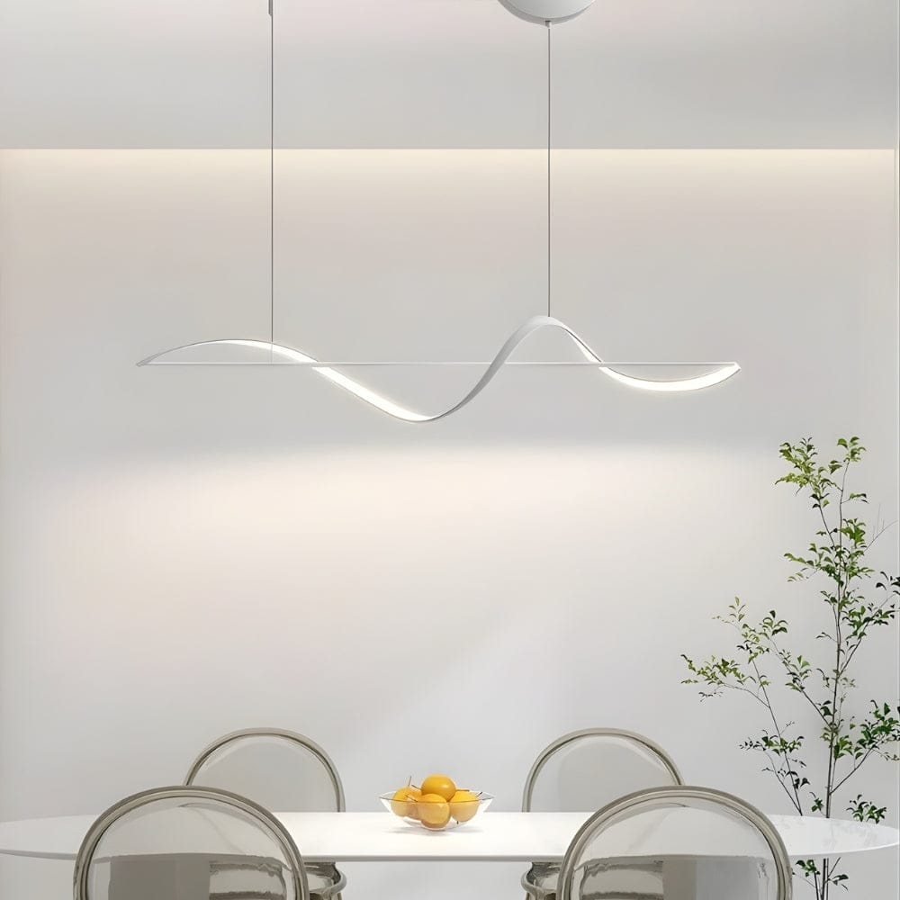 Lustre Salon Vague Blanc Blanc