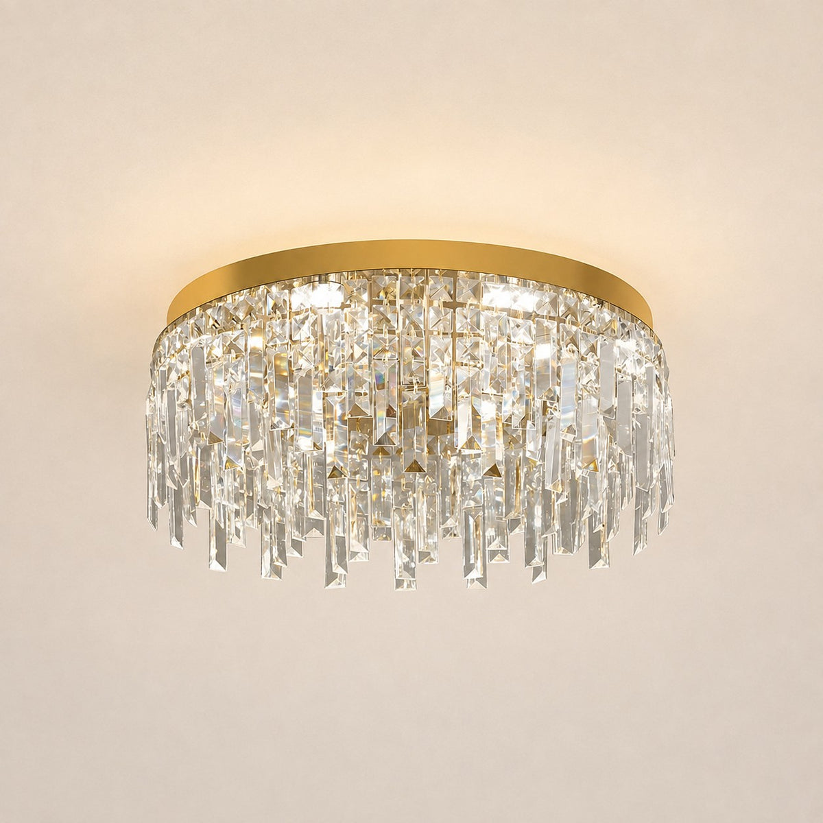 Lustre Salle de bain Rond Crystal Doree - packshot